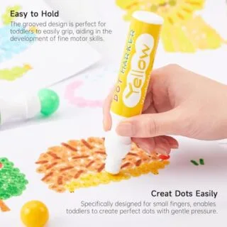 Shuttle Art 10-Color Washable Dot Markers Set: Non-Toxic, Ideal for Kids' Early Learning and Creative Fun