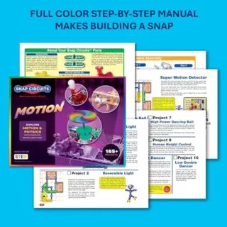 Improve your physics knowledge with the Snap Circuits Motion Electronics Kit, featuring interactive projects that make learning mechanics exciting and educational.