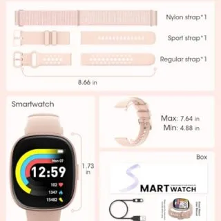 Smartwatch offering comprehensive fitness tracking with GPS, heart rate monitor, SPO2 measurement, sleep analysis, and call functionality.