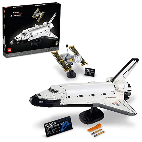 Explore space with the LEGO NASA Shuttle Discovery Model Kit, a detailed and educational spaceship display perfect for enthusiasts and learners.