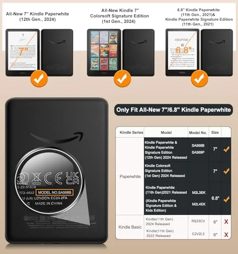Protective 7-Inch Kindle Paperwhite Case - Ideal for Educators Seeking a Durable, Stylish Cover for Their Essential Reading Device