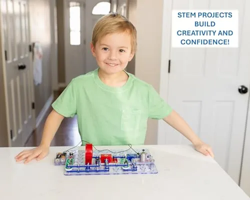Explore creativity with Snap Circuits Jr. SC-100, an educational robotics STEM kit for kids. Includes 100 hands-on projects and a detailed full-color guide.