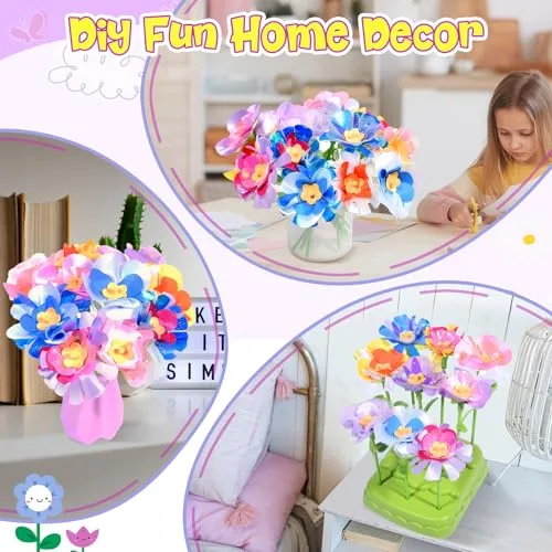 DIY Stem Flower Bouquet Kit for Kids: Enhance creativity with this educational craft set; perfect for toddlers engaging in imaginative play activities.