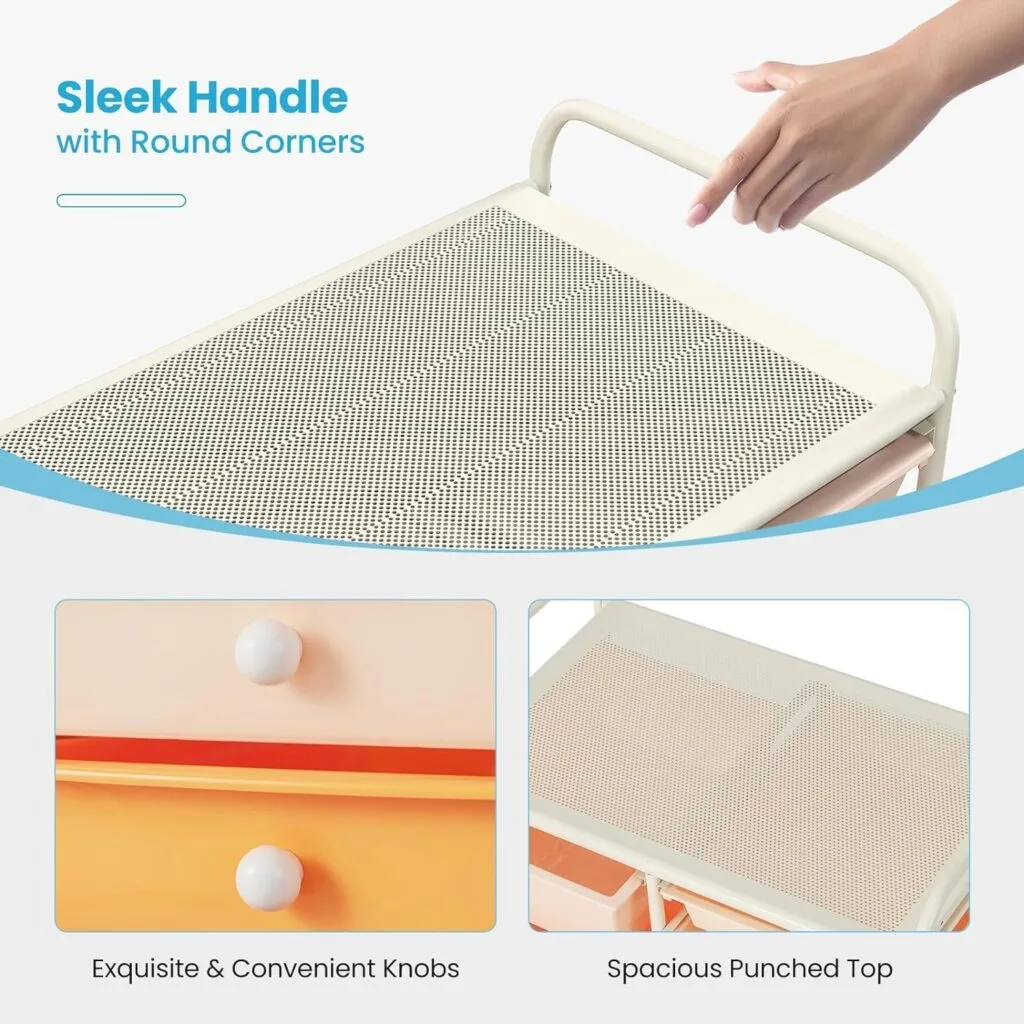 Efficient Classroom Organization with a 15-Drawer Rolling Storage Cart for Teacher Supplies, Crafts, and Stationery, Ensuring Easy Access and Neat Arrangement