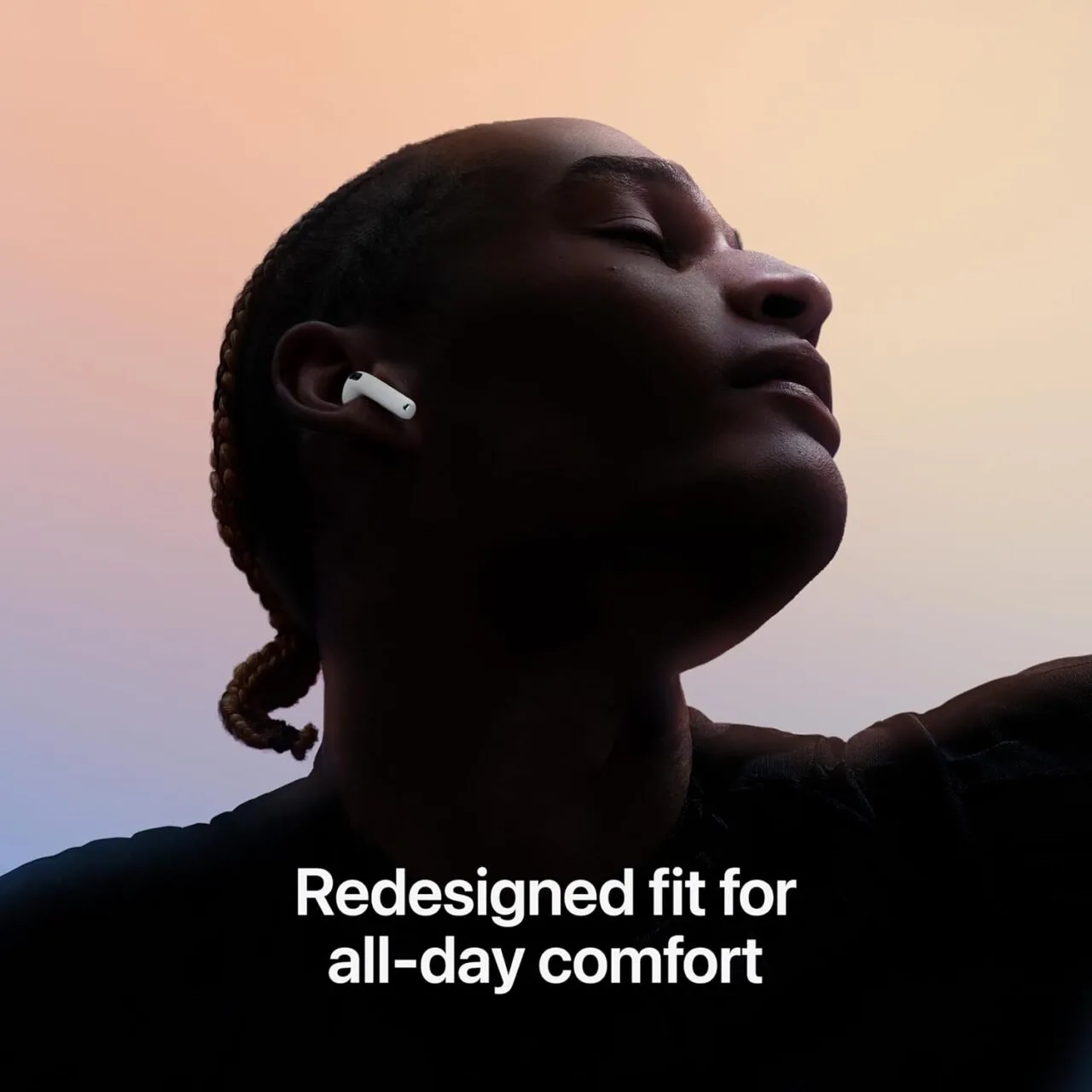 Apple AirPods 4: Bluetooth earbuds perfect for classrooms, offering spatial audio and water resistance for an immersive listening experience.