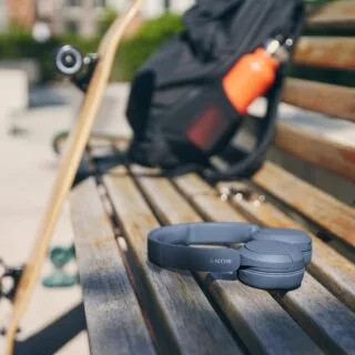 Sony WH-CH520 Blue Bluetooth On-Ear Headset designed for educators; offering superior sound, comfort, and wireless convenience for teaching environments.