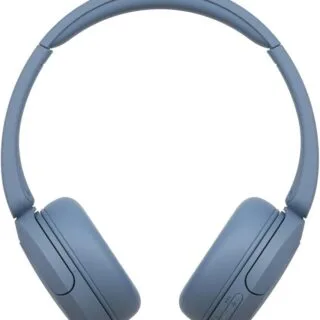 Optimized Alt Text: Blue Sony WH-CH520 Bluetooth on-ear headset with mic, ideal for educators seeking wireless audio technology for enhanced teaching experiences.