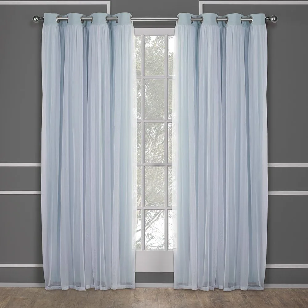Luxe Talia sheer blackout curtains feature a grommet style, perfect for classrooms, providing excellent ambient light control and enhancing decor.