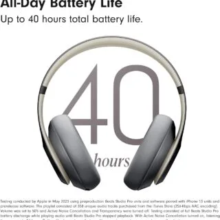 Premium wireless over-ear headphones featuring 40-hour battery life and active noise cancellation, perfect for enhancing the educators' lifestyle.