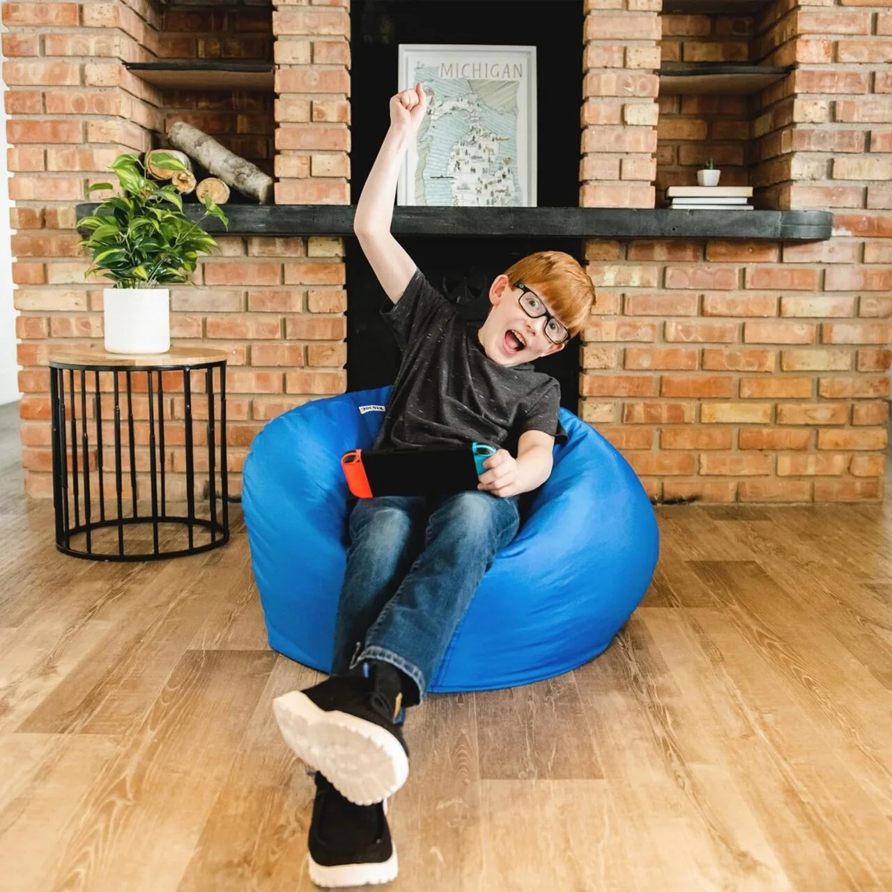 Durable 2ft Sapphire Blue Bean Bag Chair for Classrooms - Comfortable and Stylish Seating Solution for Enhanced Student Engagement