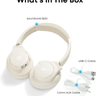 Soundcore Q20i Hybrid ANC Bluetooth Headphones offer educators and remote workers 40 hours of immersive sound, ensuring optimal audio quality for work sessions.