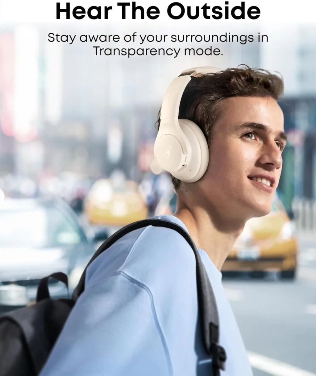 Experience enhanced focus with Soundcore Q20i Hybrid ANC Bluetooth Headphones, designed for remote work and office environments seeking optimal sound quality.
