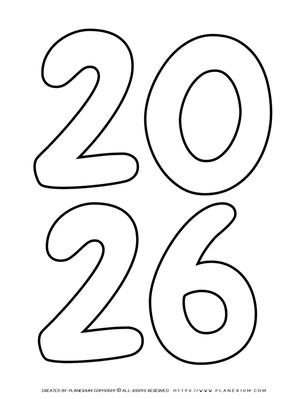 Printable 2026 Large Numbers Coloring Page for Kids: Engaging Activity to Boost Creativity and Learning through Fun Coloring Exercises.
