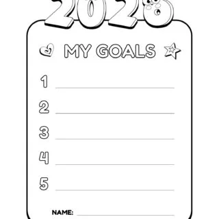 Printable 2026 Goals Worksheet for Kids and Students: Engage young learners with an educational outline to set and track their personal and academic goals.