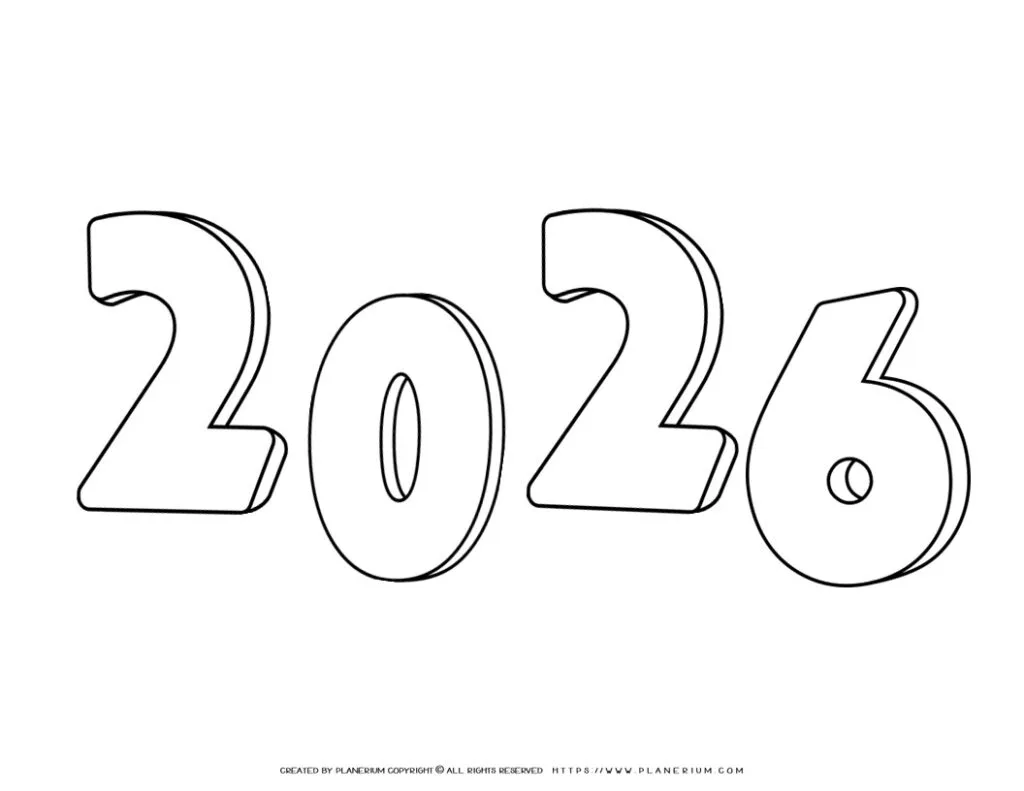 2026 Numbers Coloring Page for Kids: Engaging printable resource for fun and educational coloring activities that enhance number recognition skills.