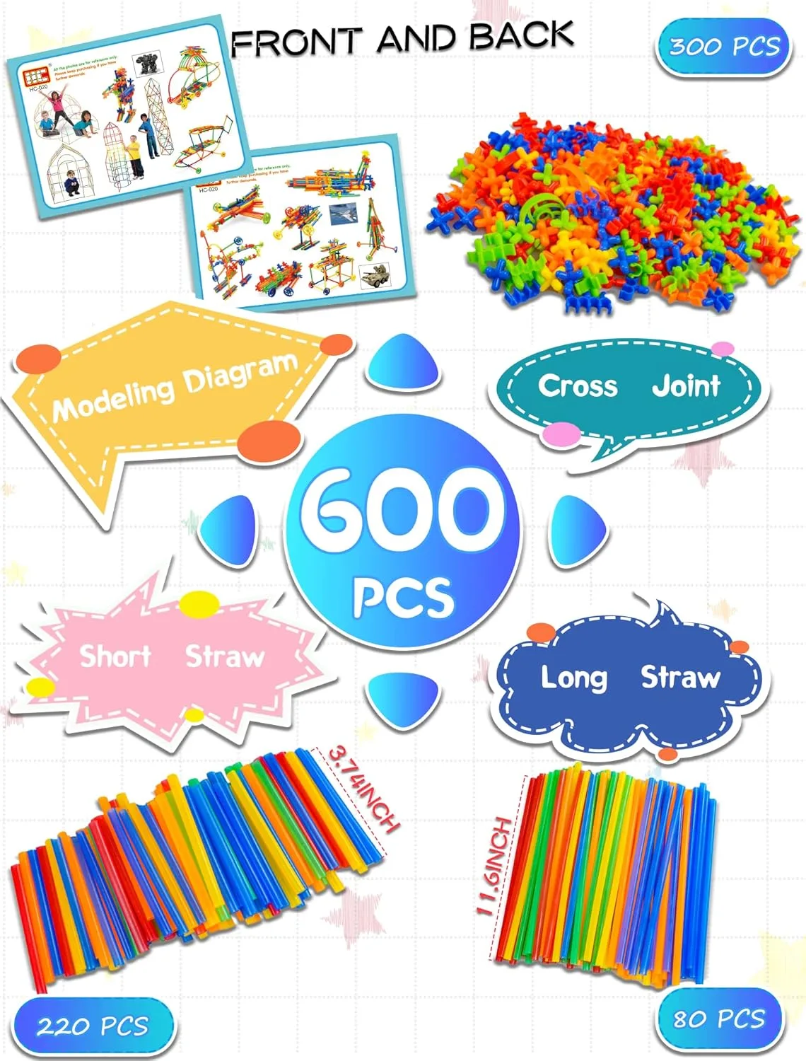 STEM Engineering Kit: 600-Piece Set for Classroom Construction and Creative Learning, Enhance Cognitive Skills with Hands-On Building Activities.