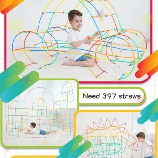 STEM Engineering Kit: 600-Piece Straw Construction Set for Classroom Education and Interactive Learning Activities
