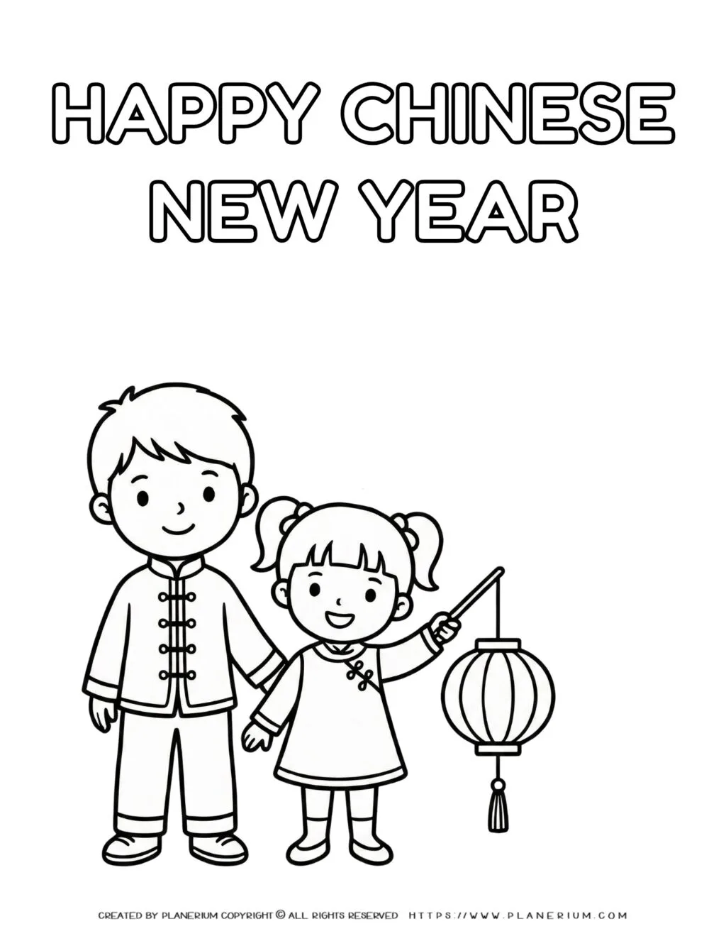 Coloring page for kids featuring fun lanterns to celebrate Chinese New Year. A great printable activity to enhance creativity and learning.