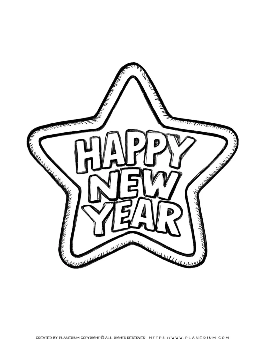 Celebrate the New Year with a festive printable coloring activity for kids, featuring a vibrant star design to spark creativity and enjoyment.