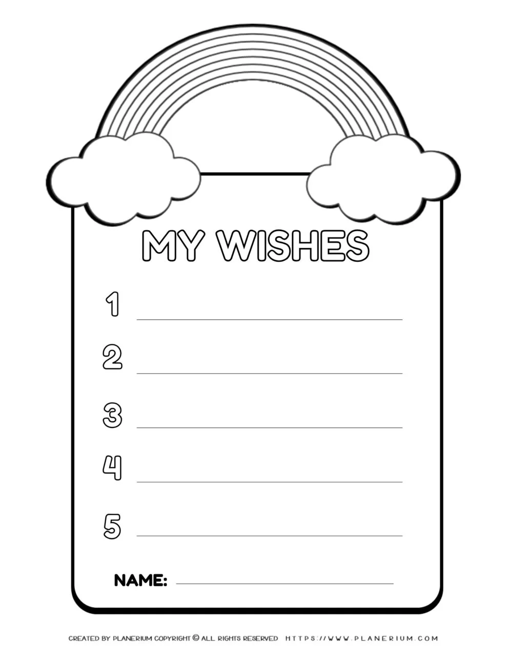Printable New Year Wishes for Kids - Vibrant Activity Template Design for Celebrations, Perfect for Crafting and Fun Family Activities