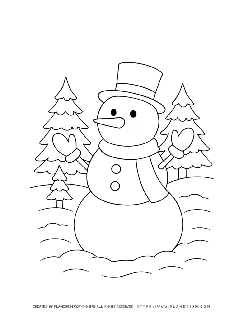 Engage children with a snowman coloring page, a delightful winter activity that boosts creativity and offers fun in the cold season.