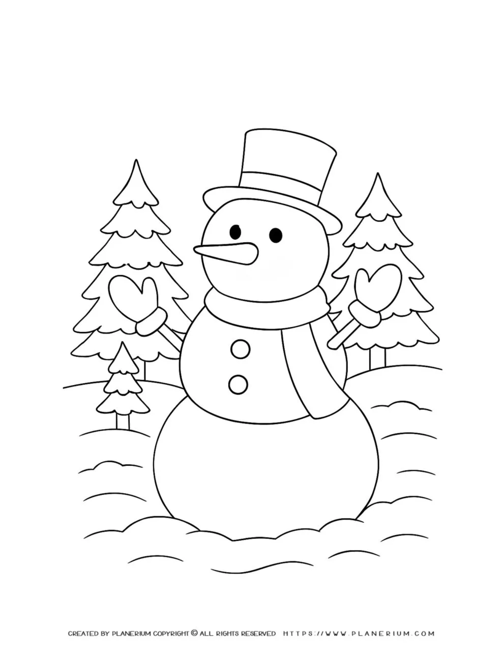 Engage children with a snowman coloring page, a delightful winter activity that boosts creativity and offers fun in the cold season.