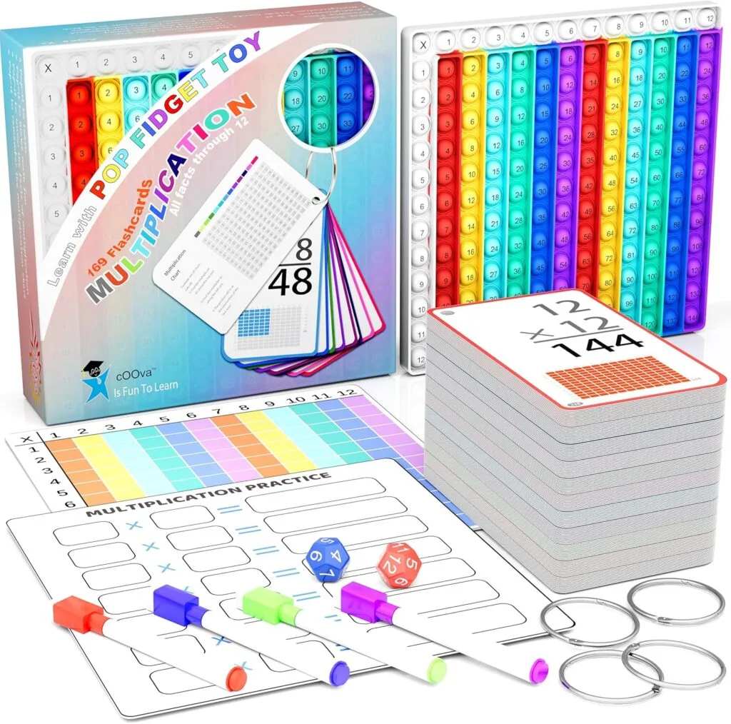 Interactive Coova Math Flash Cards Chart designed for educators and students, enhancing math learning with engaging manipulatives for effective teaching.