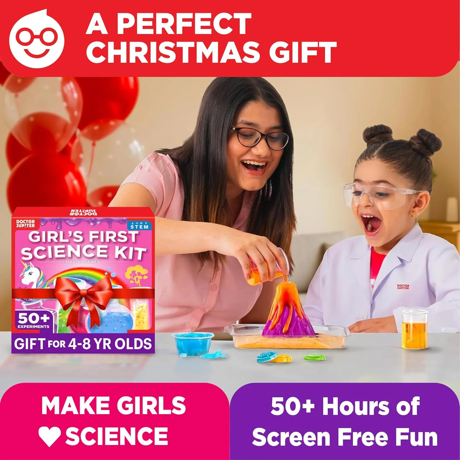 Engaging Dr. Jupiter Science Kit for early chemistry exploration and hands-on learning for children aged 4-8, promoting curiosity and educational fun.