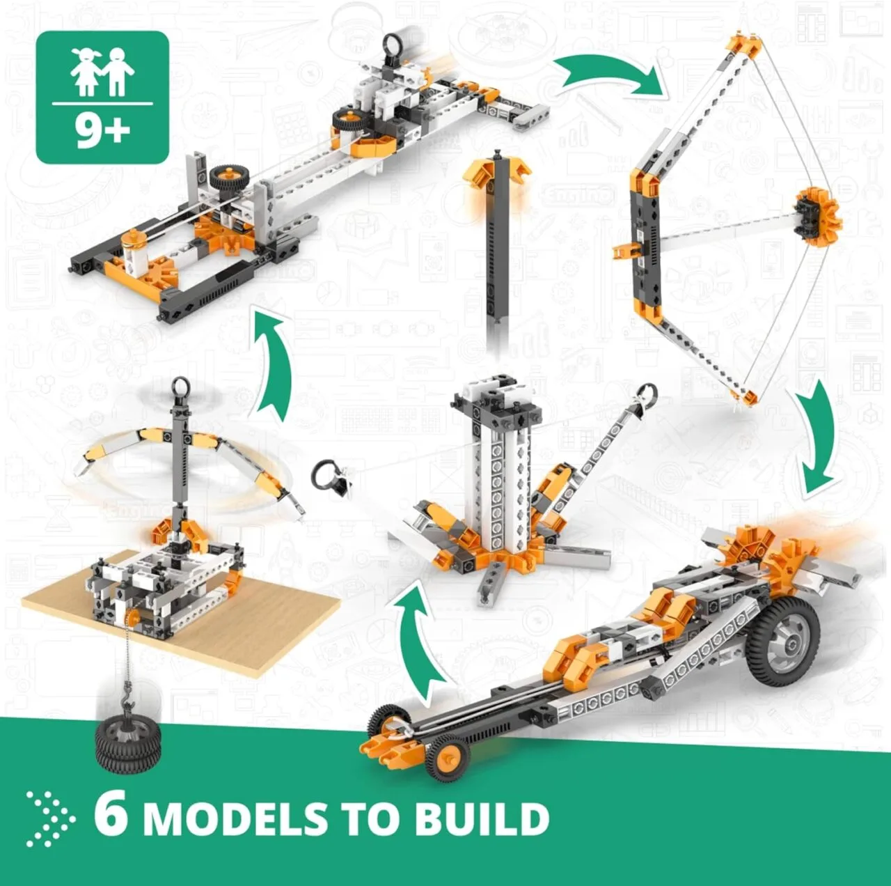 Engino STEM Physics Experiment Set focuses on inertia, friction, and circular motion, offering hands-on learning for students in physics and engineering.