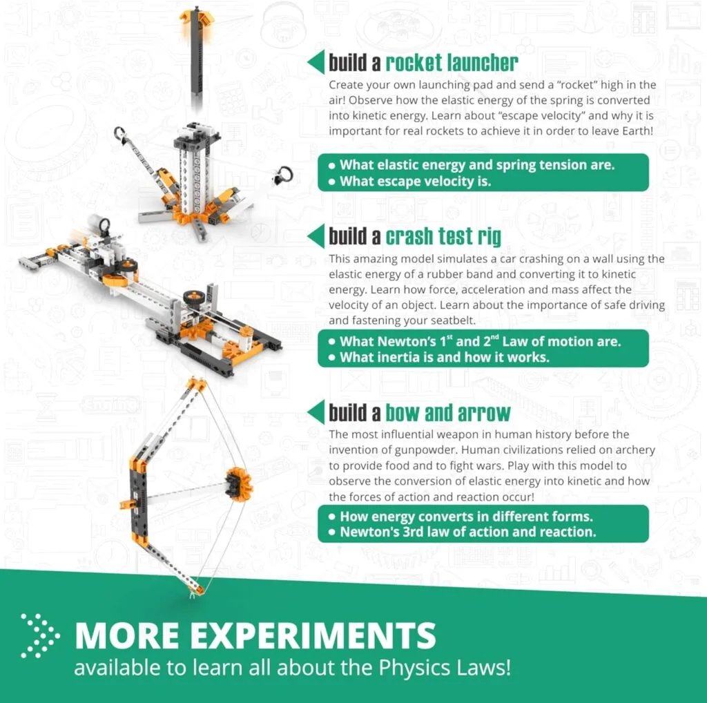 Engino STEM Physics Experiment Set for educators focusing on inertia, friction, and circular motion, promoting hands-on learning in physics concepts.
