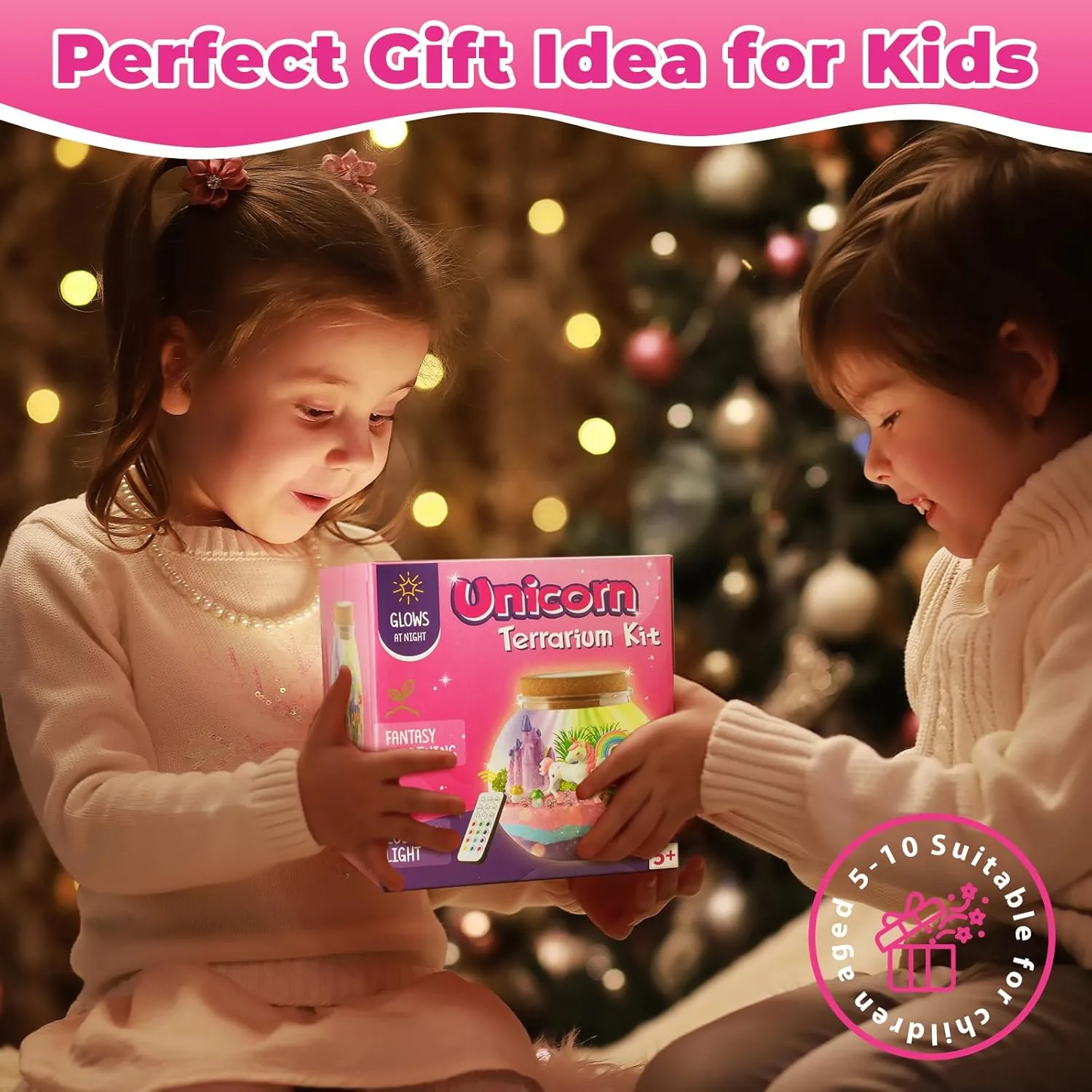 Joyeemax Unicorn Terrarium Kit for Kids, featuring a fun LED night light, offers a creative garden project that sparks imagination and joy.