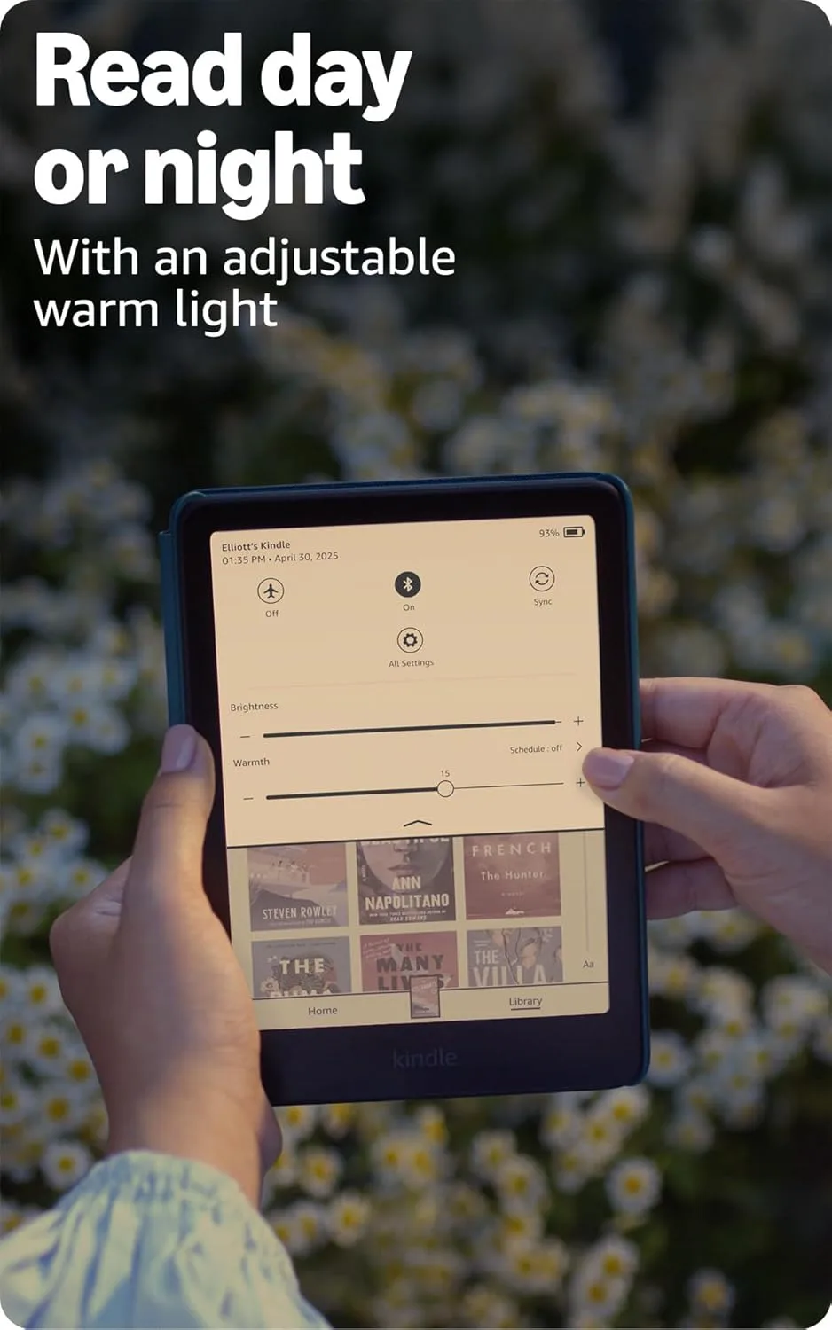 Premium e-reader resembling Kindle Oasis, featuring a 16GB color display and adjustable warm light for an enhanced reading experience.