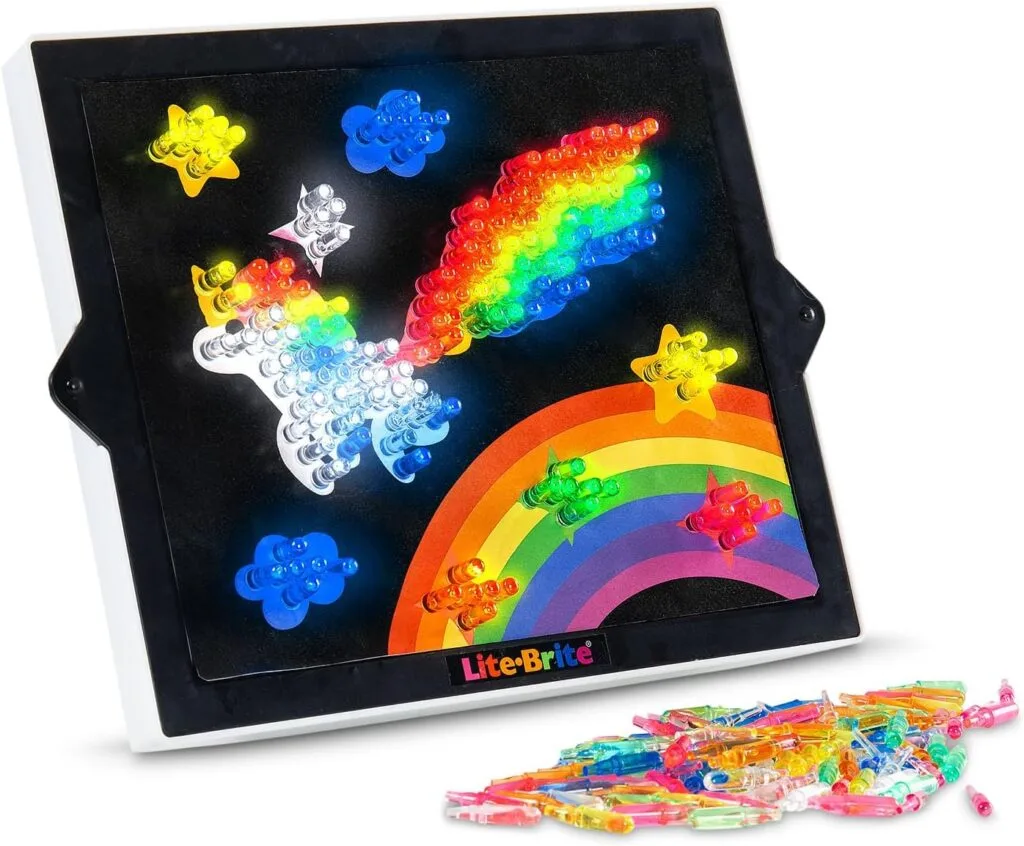 Classic Lite Brite Retro Toy for creative light art, promoting engagement in STEM education and imaginative learning experiences for kids.