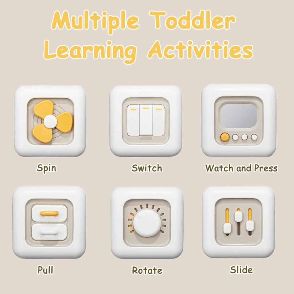 Montessori Busy Cube offers toddlers ages 1 and up an engaging sensory travel toy that promotes hands-on learning and exploration.