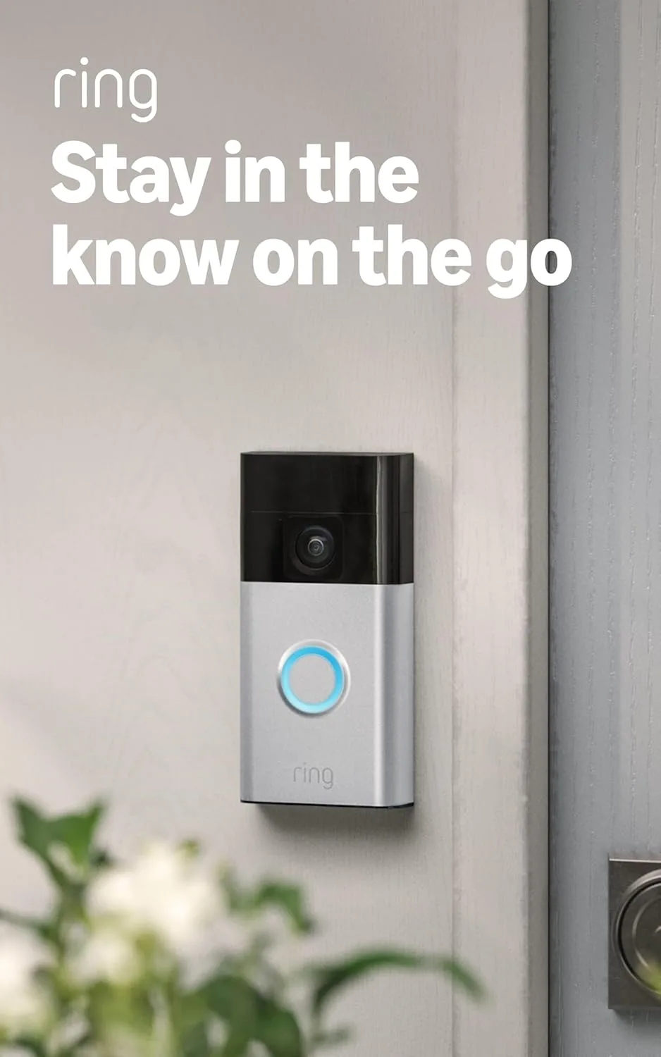 Experience seamless live monitoring with the Full View Video Ring Battery Doorbell, designed for effortless security in any setting.
