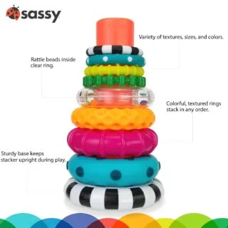 Engaging STEM learning toy featuring a Creative Stacks of Circles Ring Set designed for ages 6 and up, promoting decorative educational play.