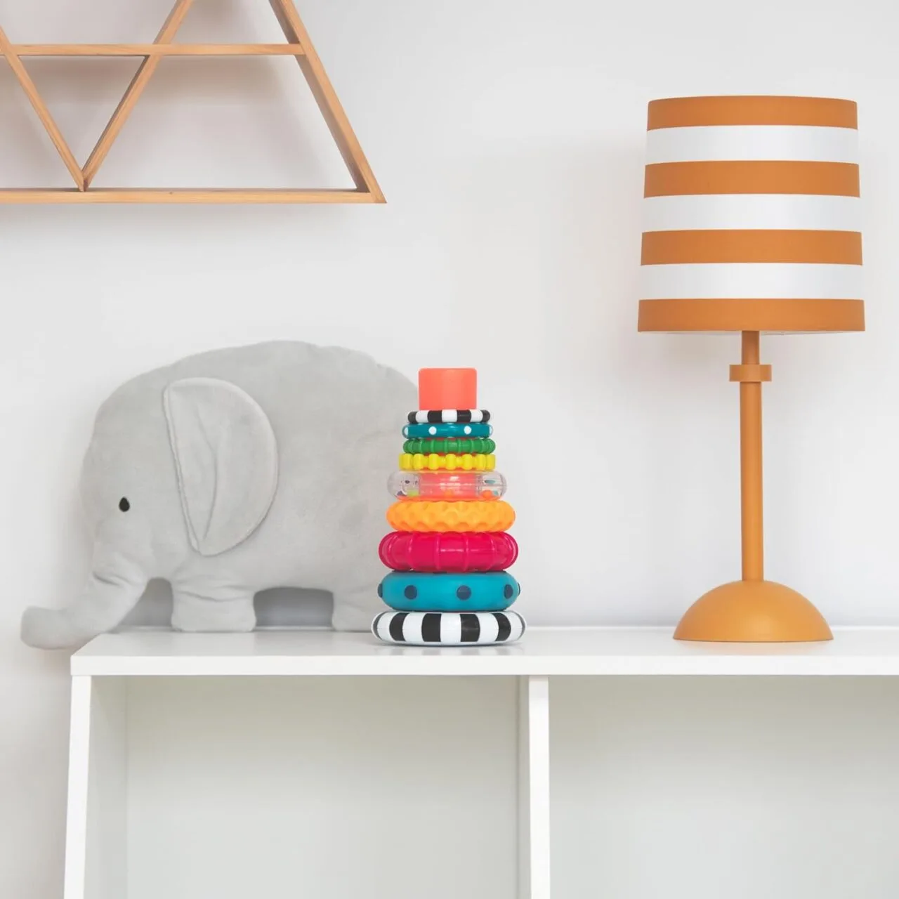 Interactive STEM learning toy featuring a Stacks of Circles ring set, perfect for children aged 6 and up to enhance problem-solving skills.