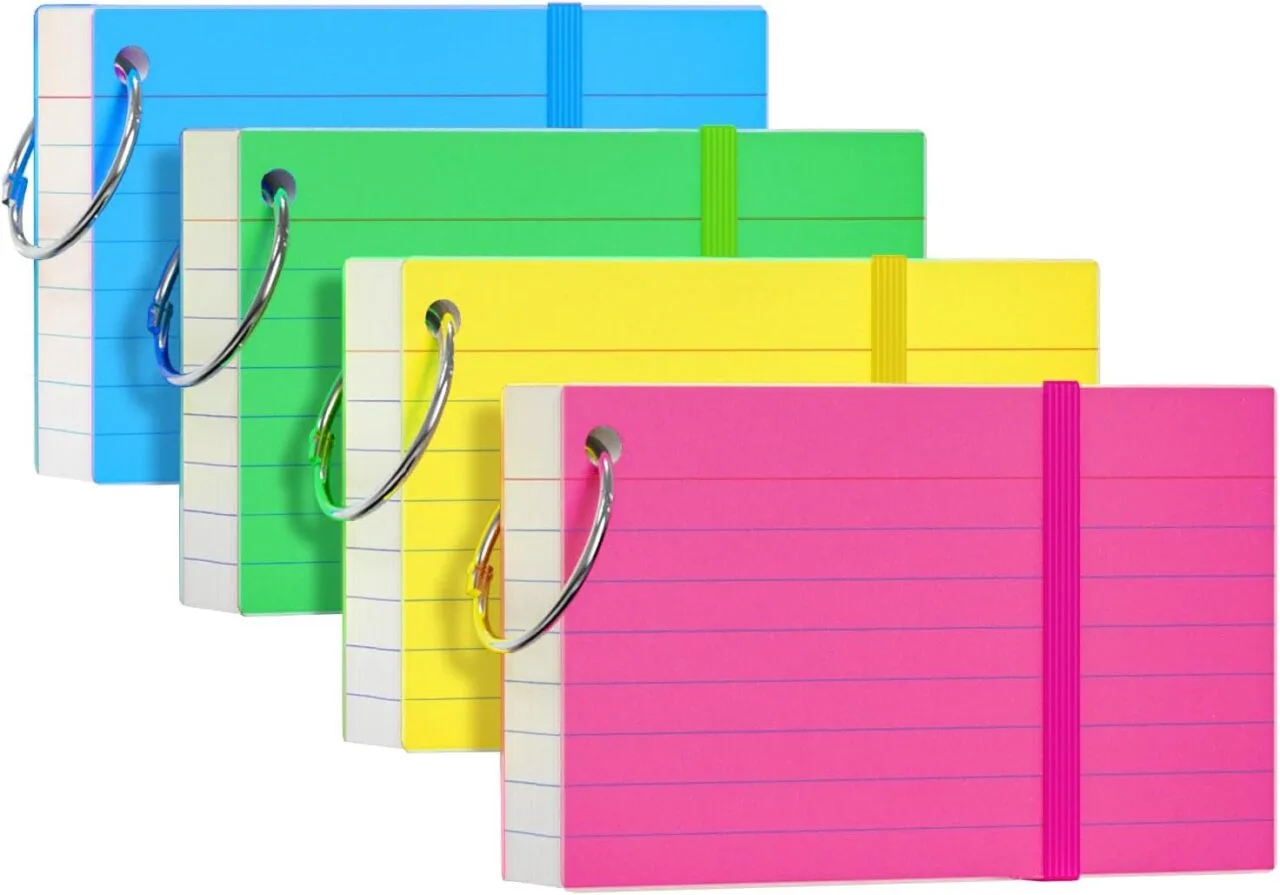 Yizuun 3x5 lined study cards in a 200 pack come with a ring, ideal for teachers and effective learning aids for students.
