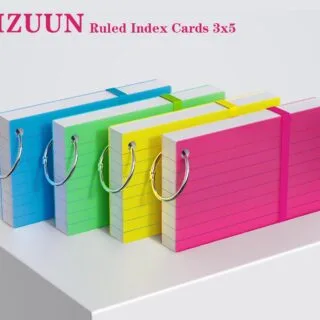 200 Pcs lined study cards with a ring, perfect for teachers and learning aids. Yizuun 3x5 index cards enhance study organization and note-taking.