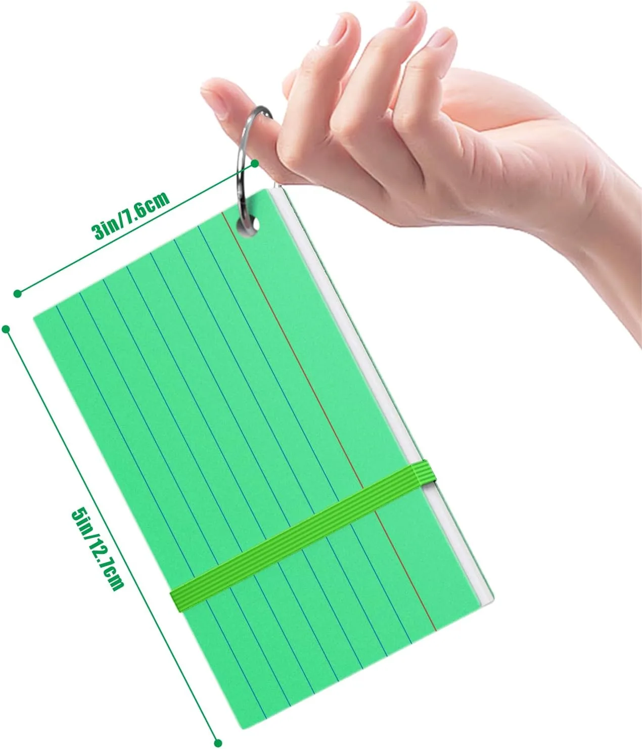 200 PCS 3x5 lined study cards with a convenient ring, perfect for teachers and effective learning aids for students. Ideal for notes and projects.