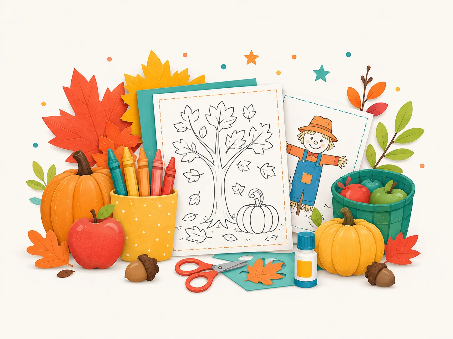 Fall Coloring Pages & Crafts for Kids