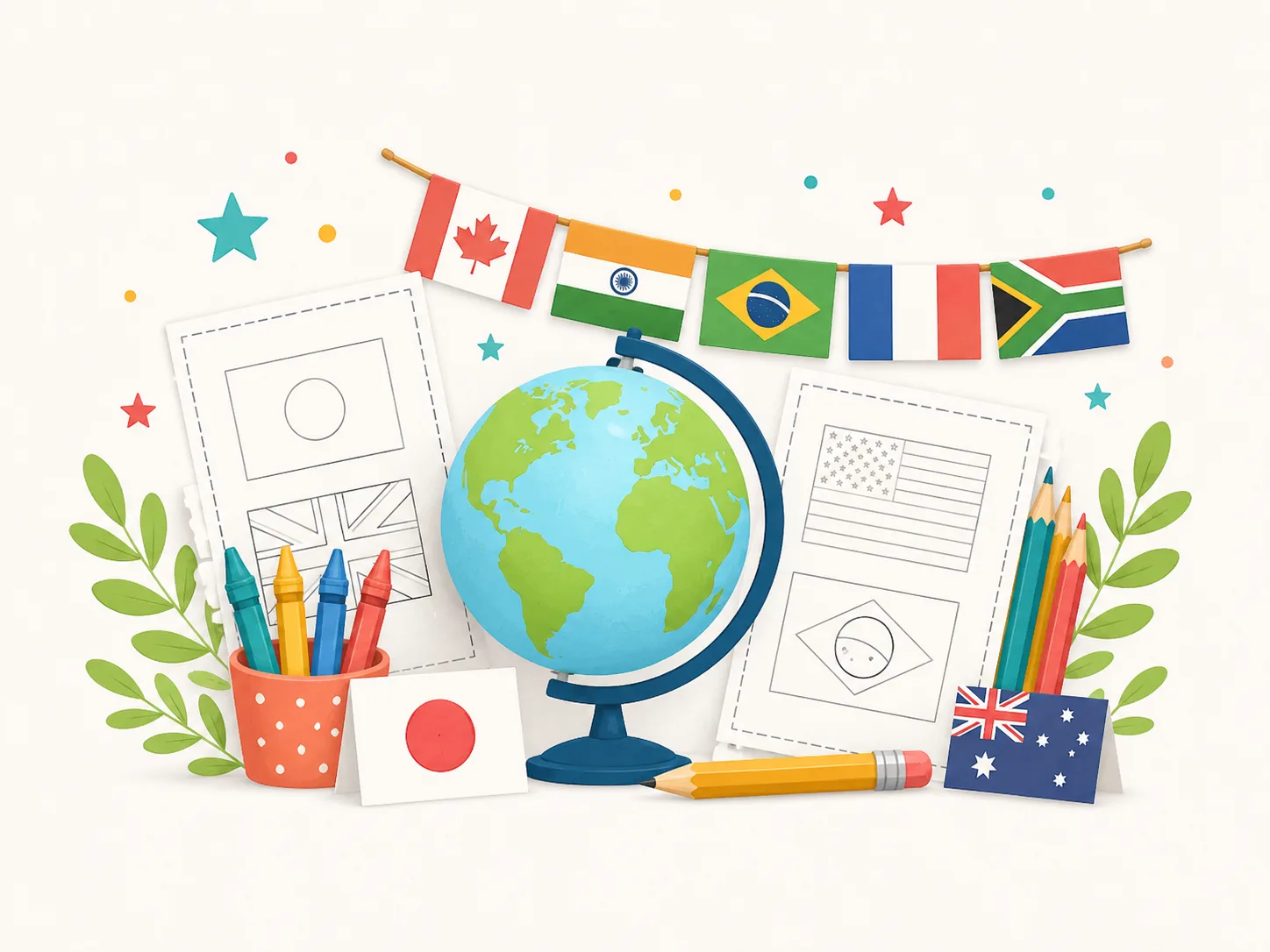 Flags of the World Coloring Pages