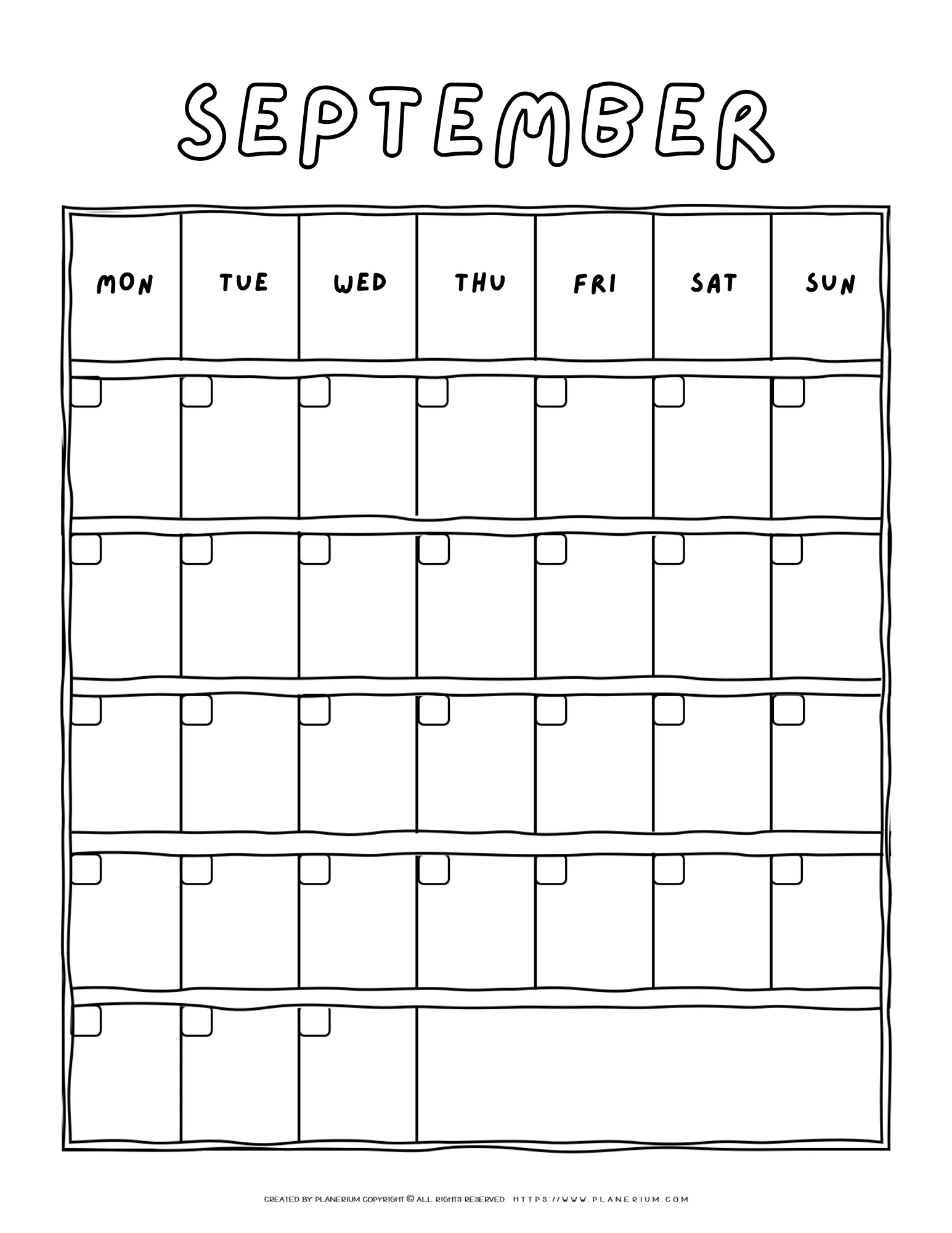 September Calendar