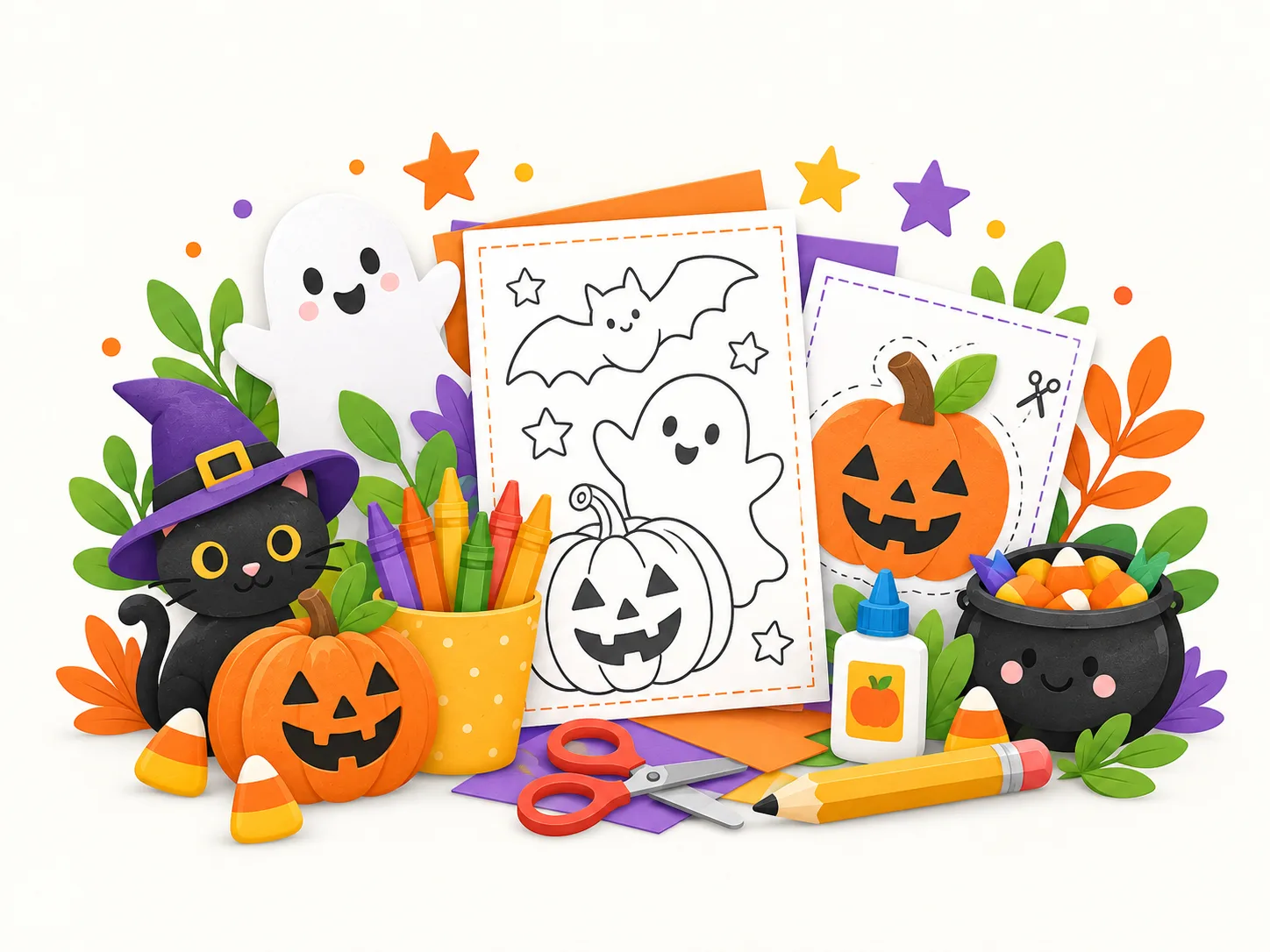 Halloween Templates, Coloring Pages & Crafts for Kids