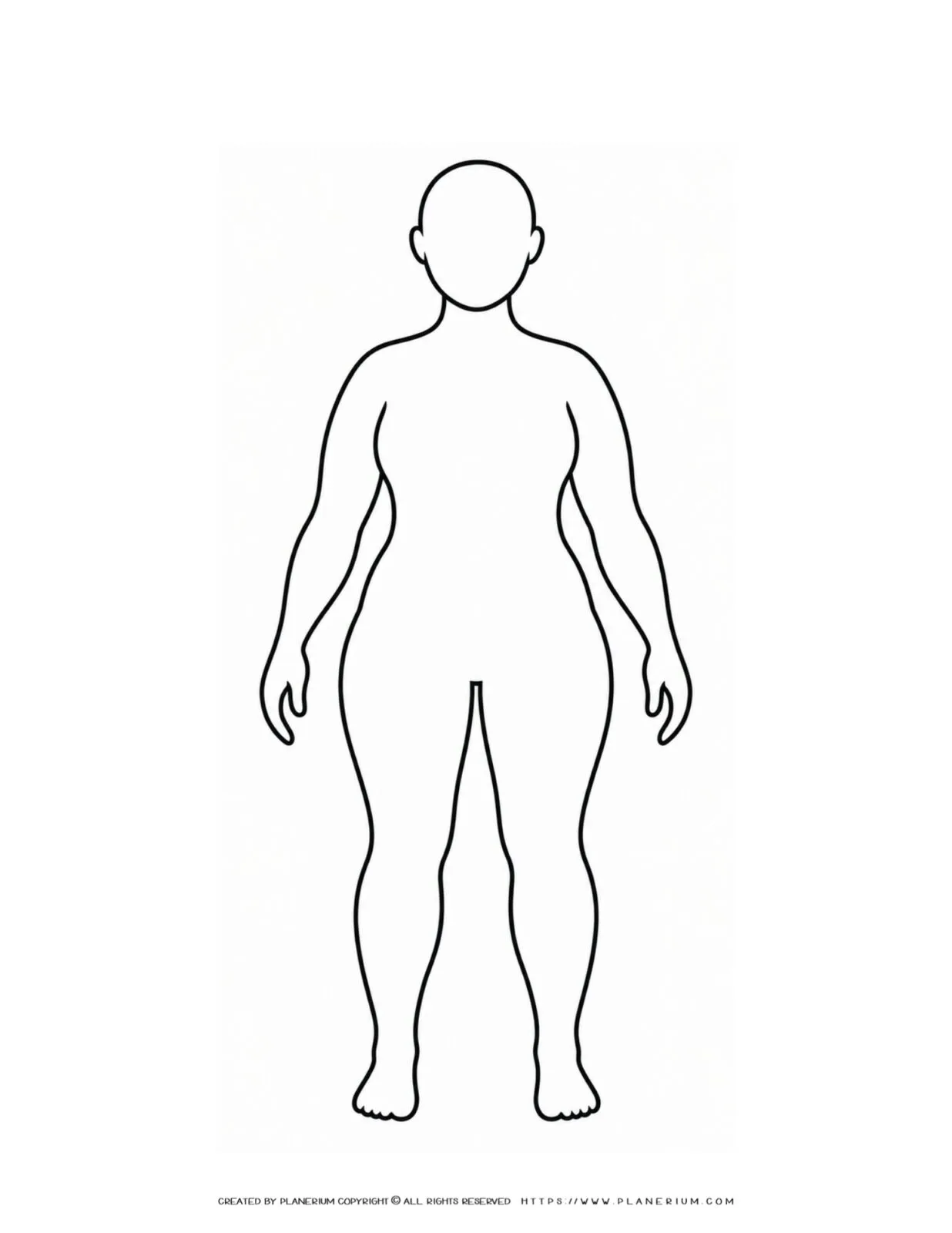Fuller female body outline with blank face in front view