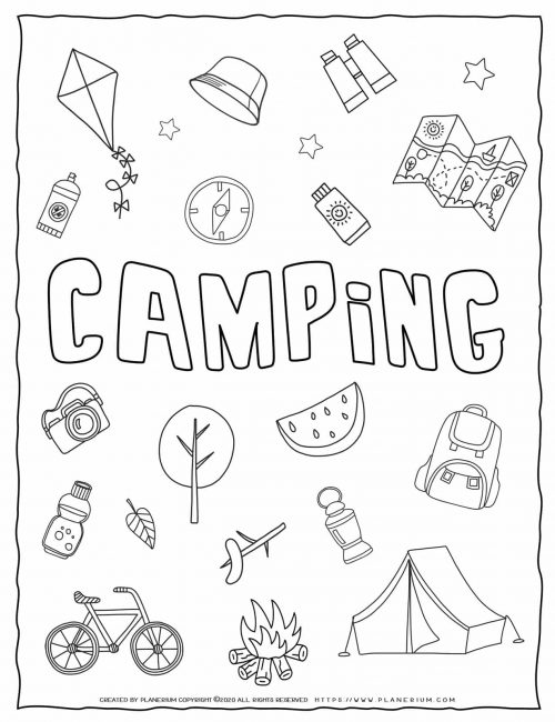 Camping | Coloring Page | Planerium