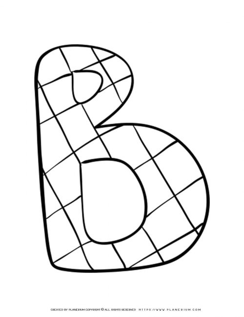 English Alphabet - Capital B with Pattern - Coloring Page | Planerium