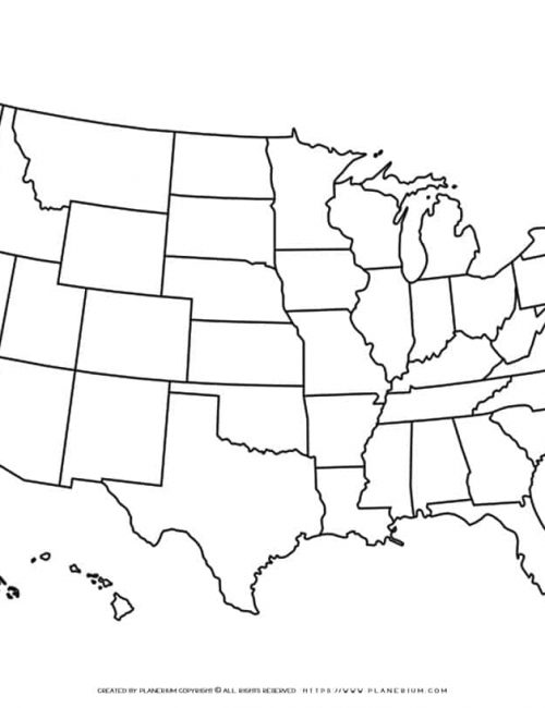 USA Map Coloring Page | Planerium