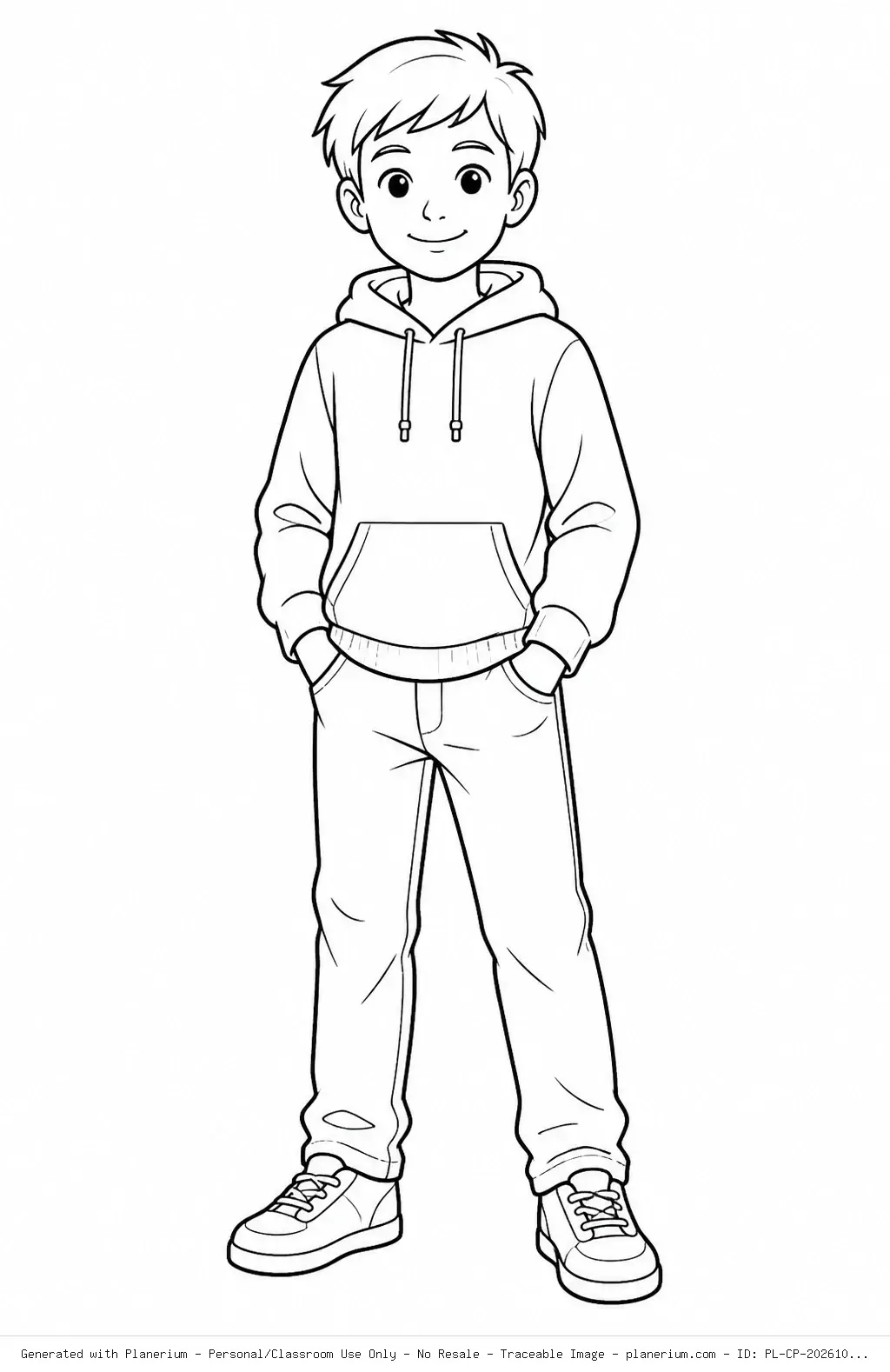 Child Blank Background Coloring Page