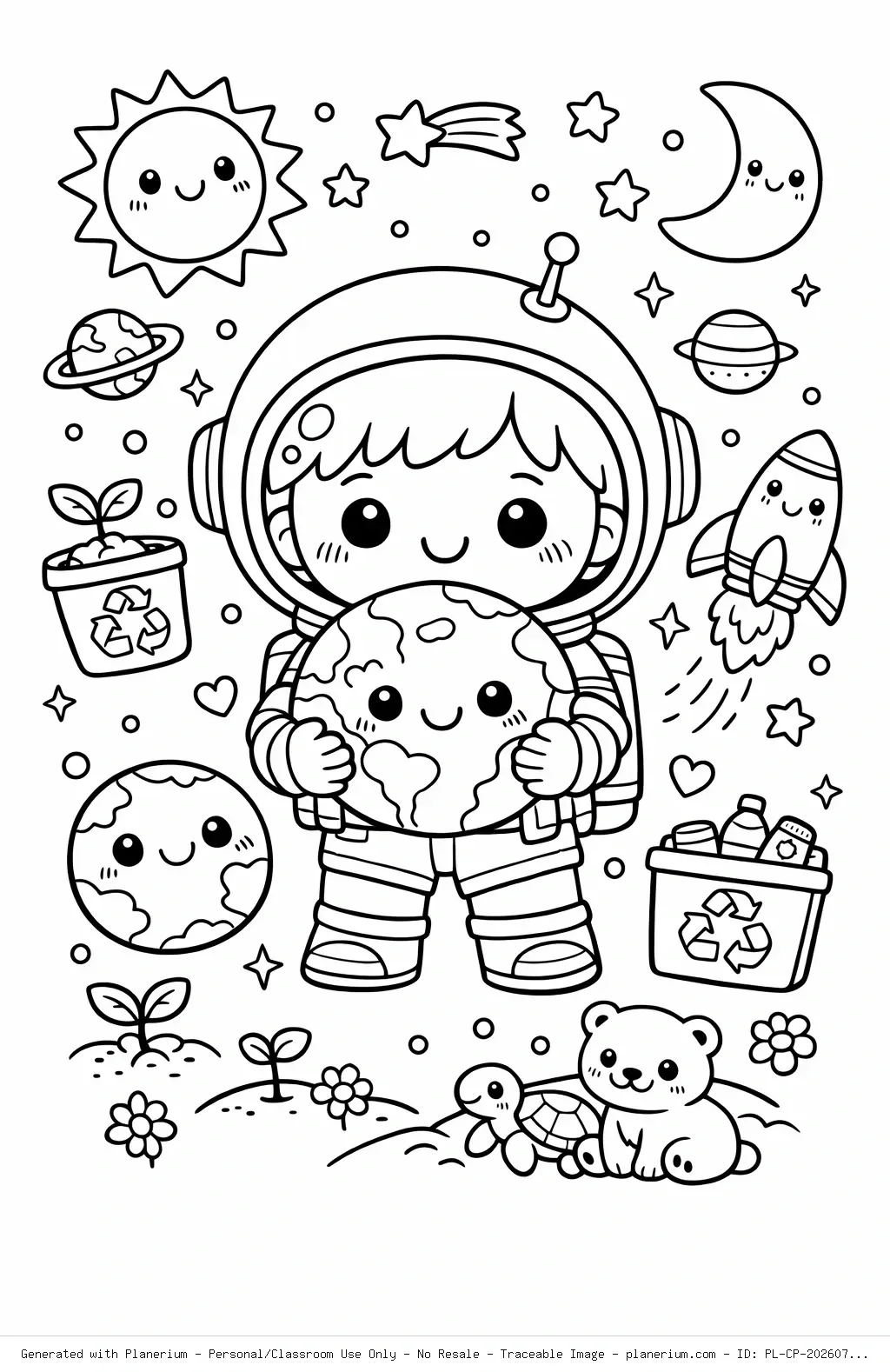 Child Space Coloring Page